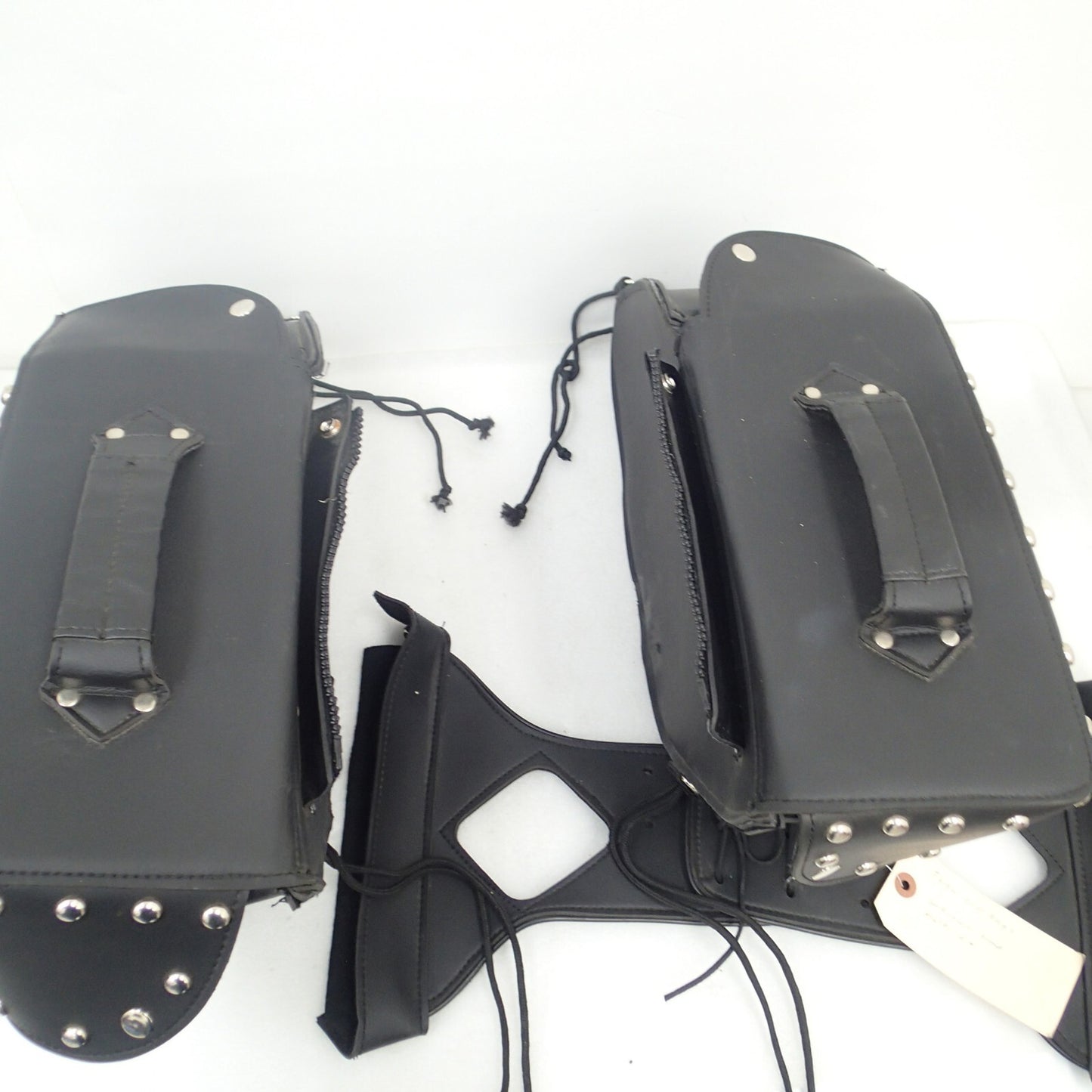 Zip-Of Studded PVC Slanted Throw Over Saddlebag Durable PVC saddle bag