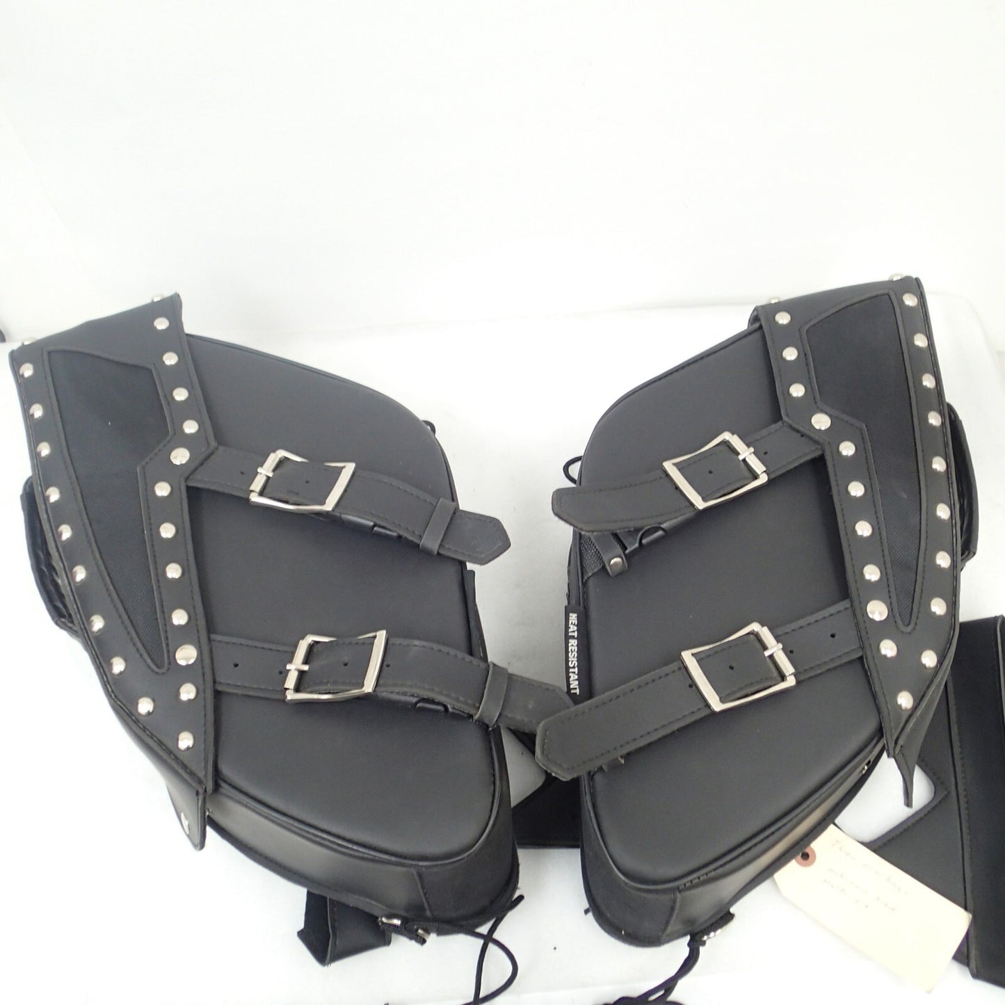 Zip-Of Studded PVC Slanted Throw Over Saddlebag Durable PVC saddle bag
