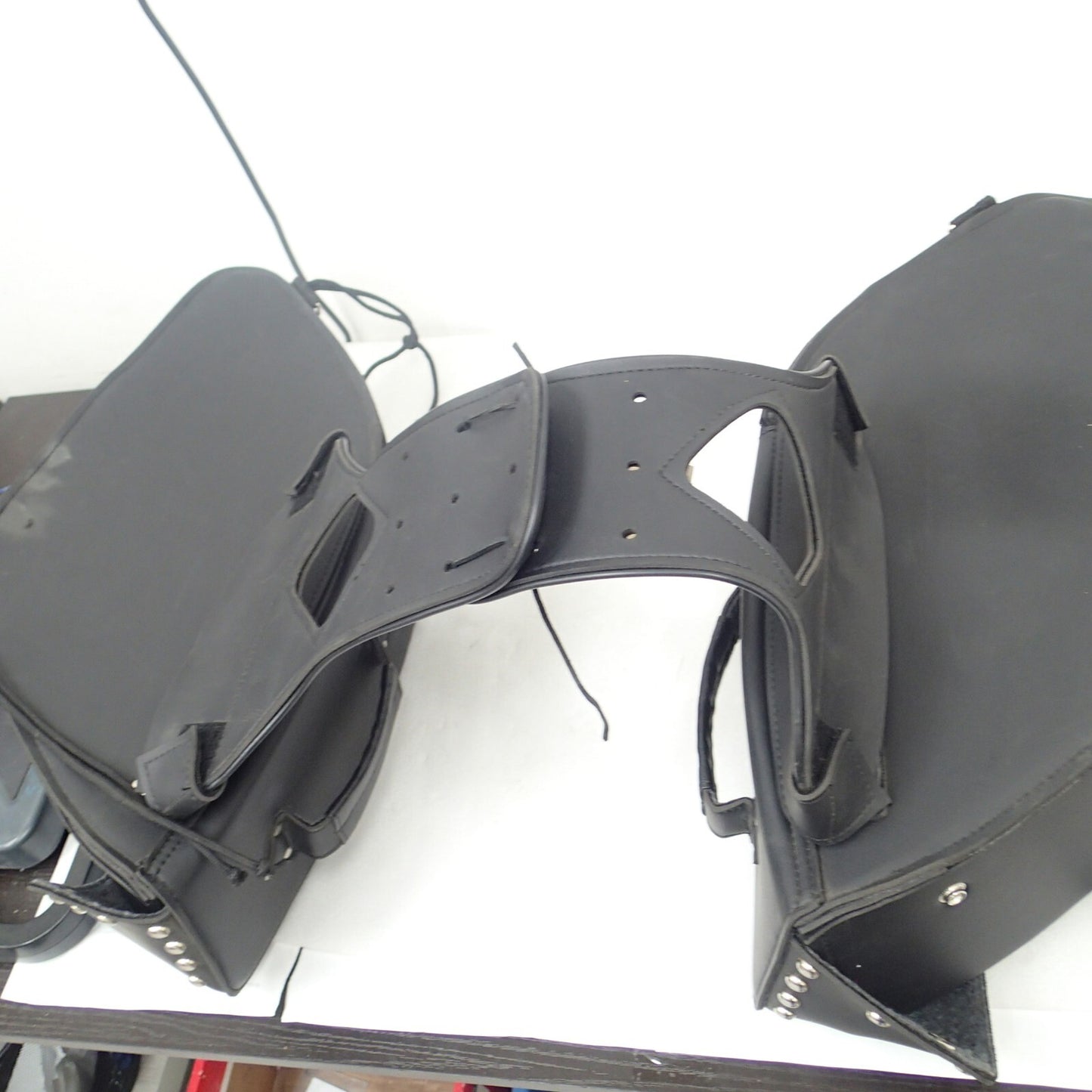 Zip-Of Studded PVC Slanted Throw Over Saddlebag Durable PVC saddle bag