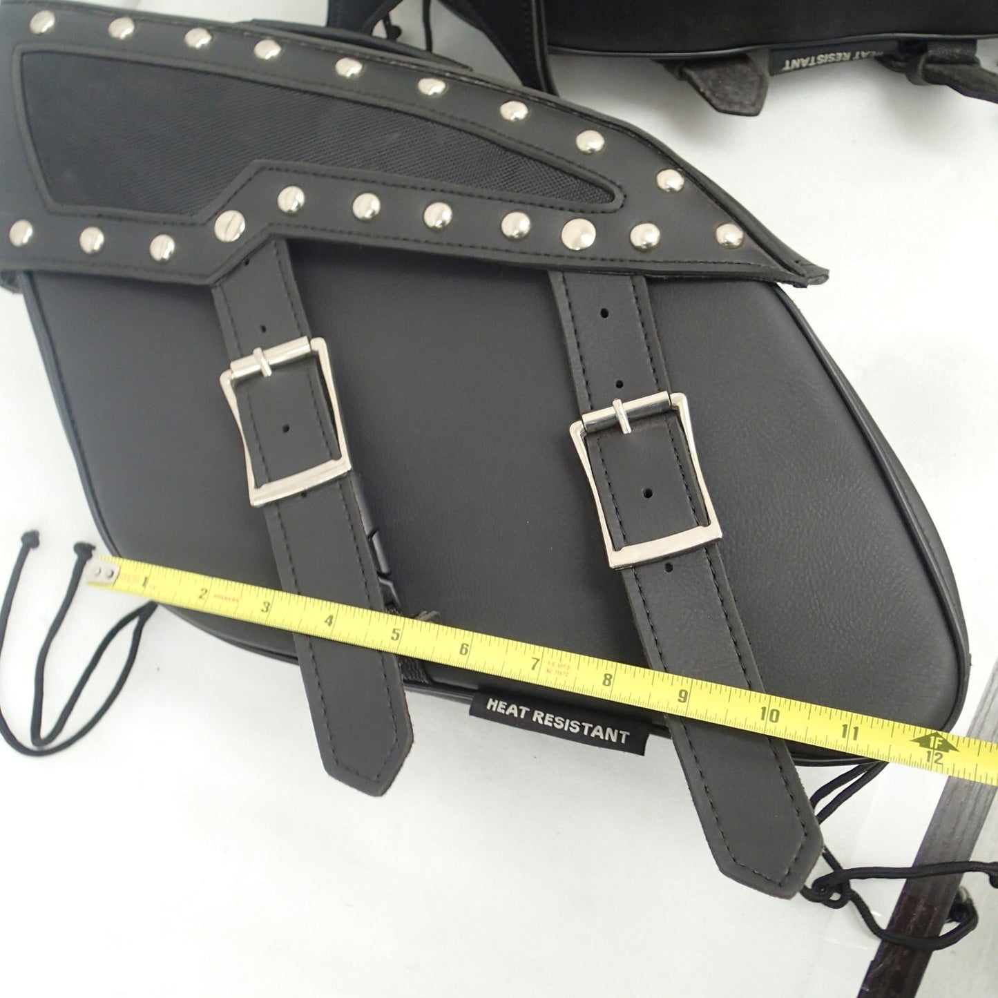 Zip-Of Studded PVC Slanted Throw Over Saddlebag Durable PVC saddle bag