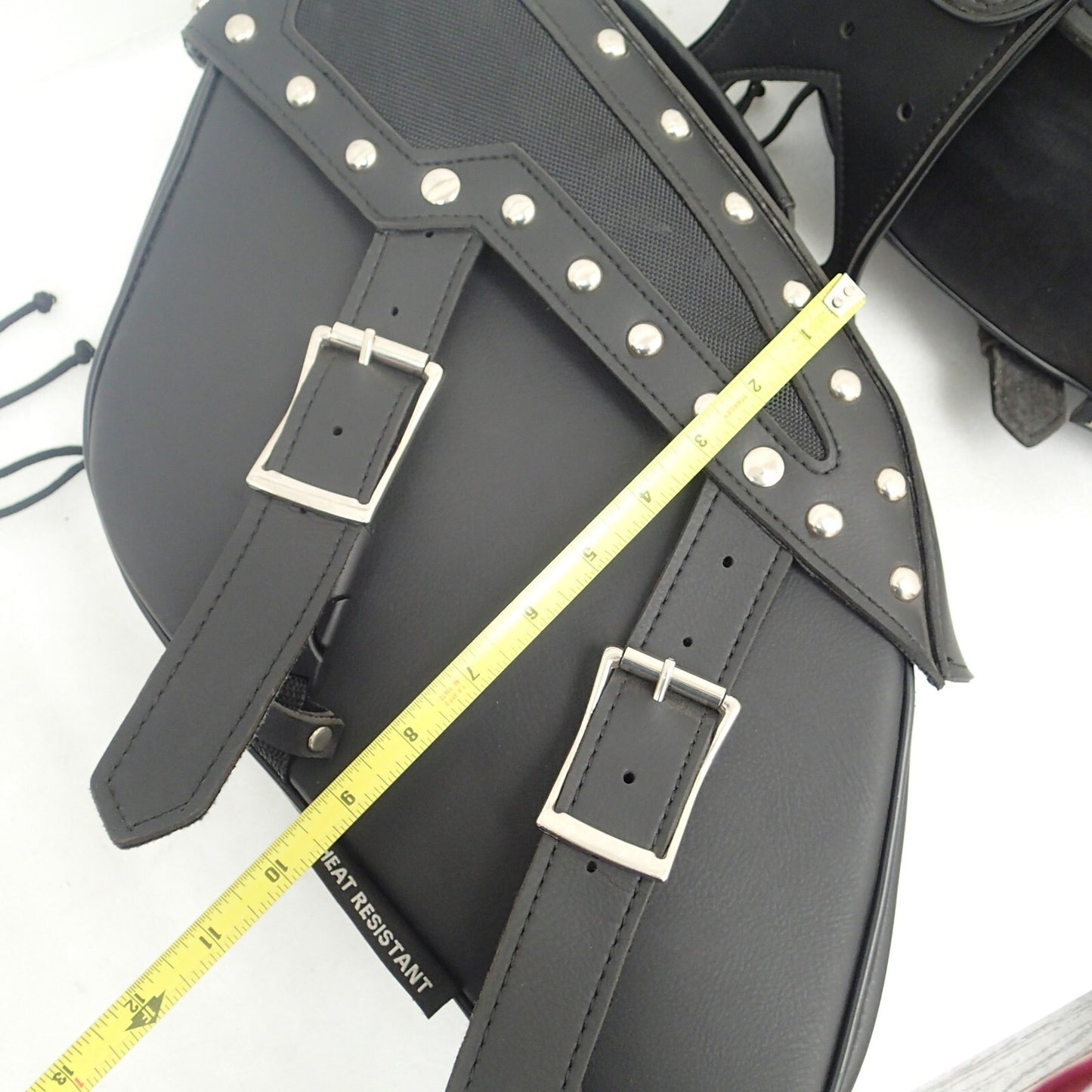 Zip-Of Studded PVC Slanted Throw Over Saddlebag Durable PVC saddle bag