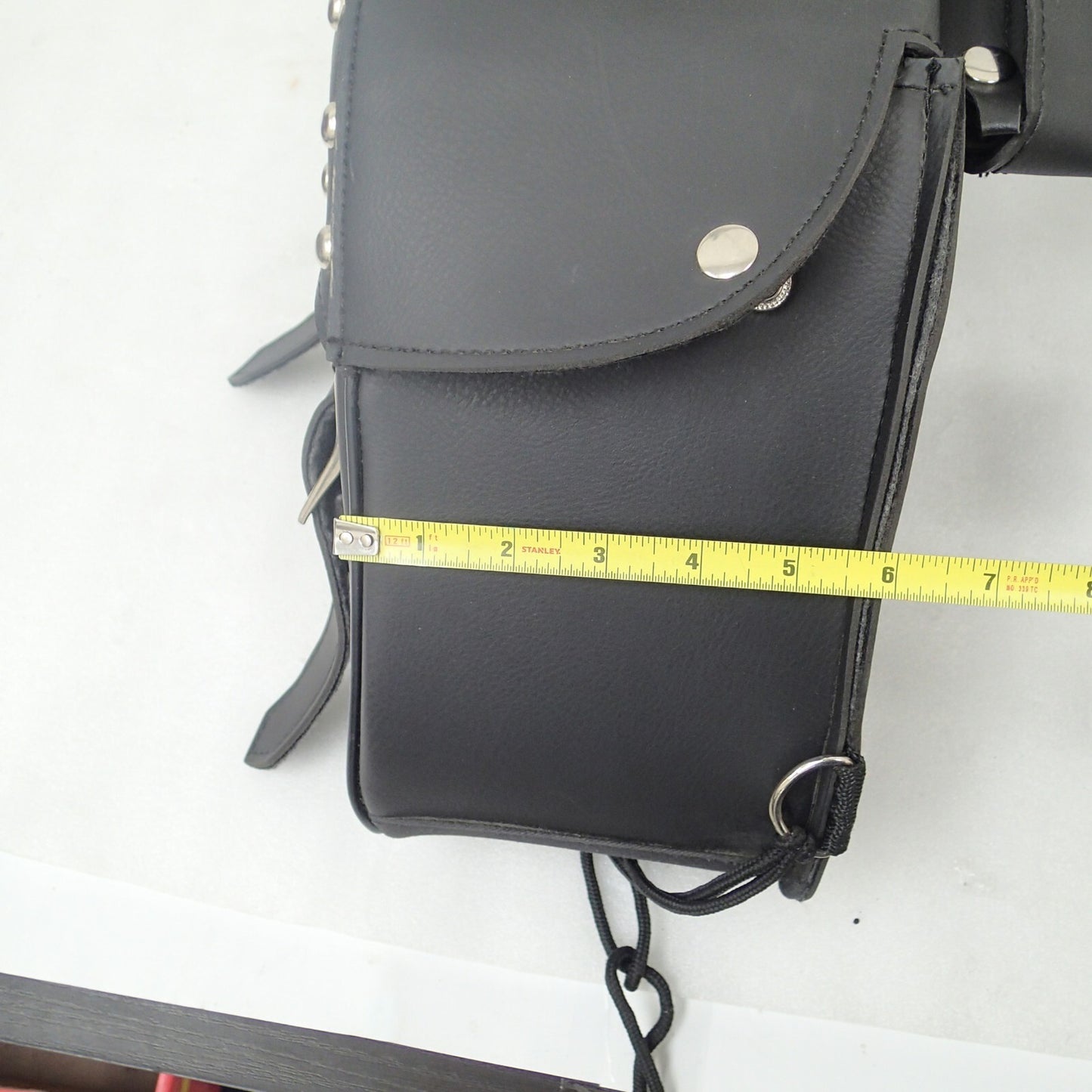 Zip-Of Studded PVC Slanted Throw Over Saddlebag Durable PVC saddle bag