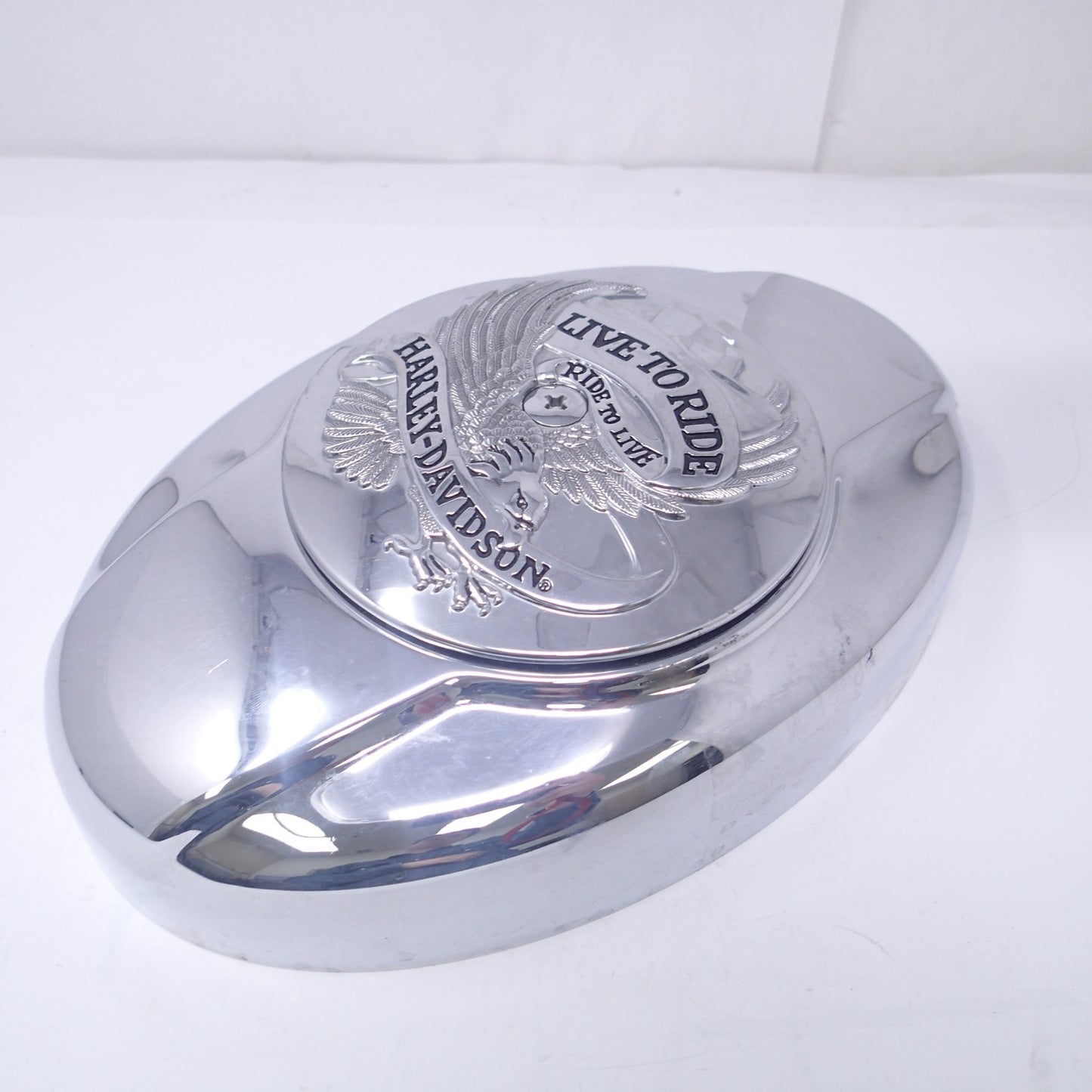 Harley Davidson Oval Air Cleaner Cover & Bracket Assembly 29121-07 LIVE TO RIDE