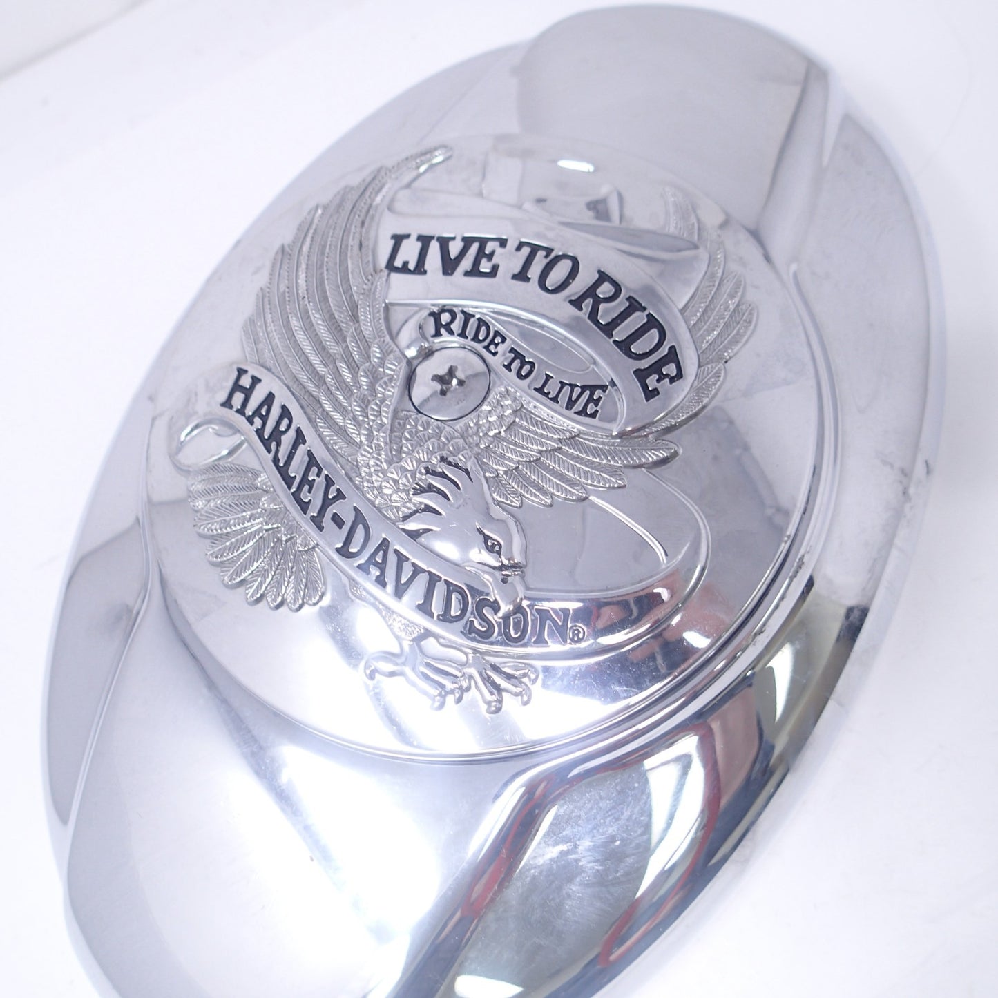 Harley Davidson Oval Air Cleaner Cover & Bracket Assembly 29121-07 LIVE TO RIDE