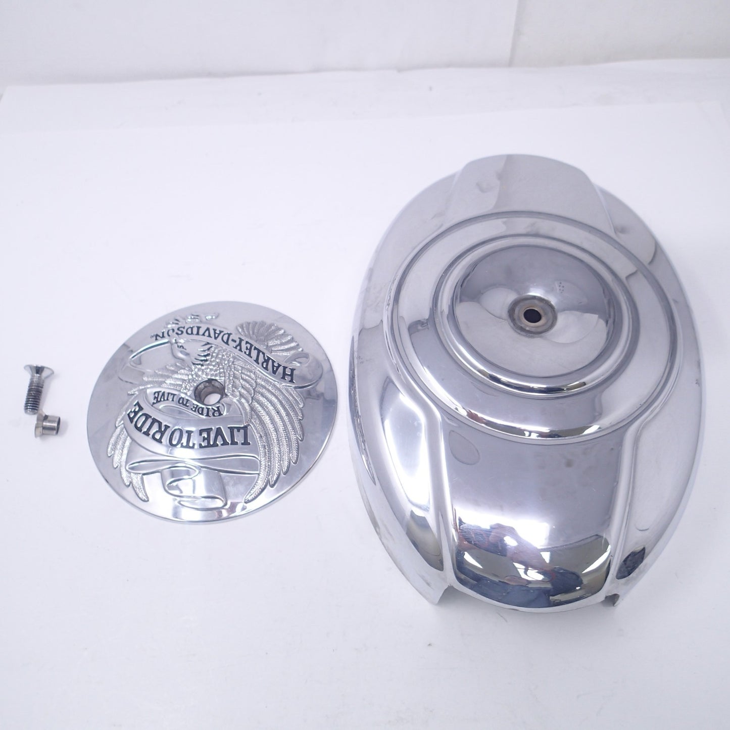 Harley Davidson Oval Air Cleaner Cover & Bracket Assembly 29121-07 LIVE TO RIDE