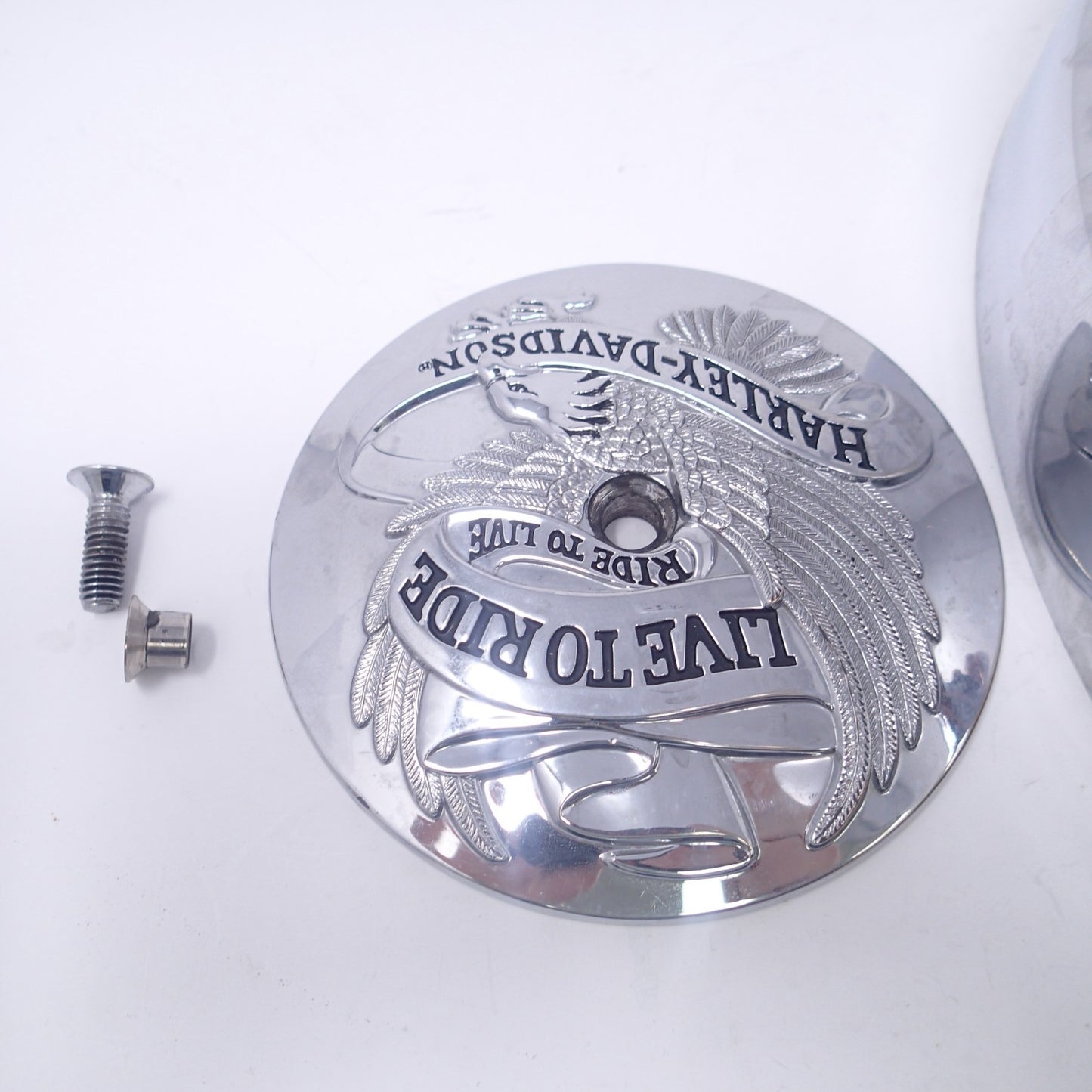 Harley Davidson Oval Air Cleaner Cover & Bracket Assembly 29121-07 LIVE TO RIDE