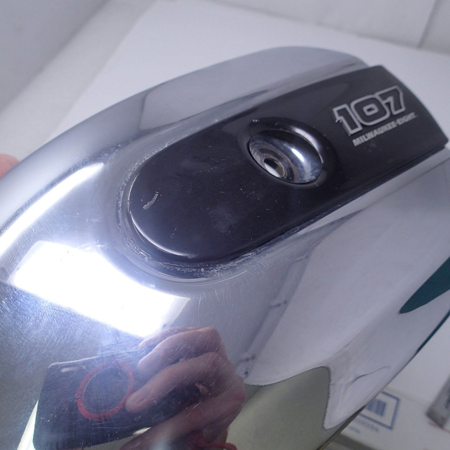 OEM HARLEY DAVIDSON 107 MILWAUKEE EIGHT AIR CLEANER Chrome black emblem