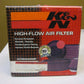 K&N HIGH-FLOW WASHABLE REPLACEMENT AIR FILTER 25566 FOR EVO 80-86 UP HD-2086