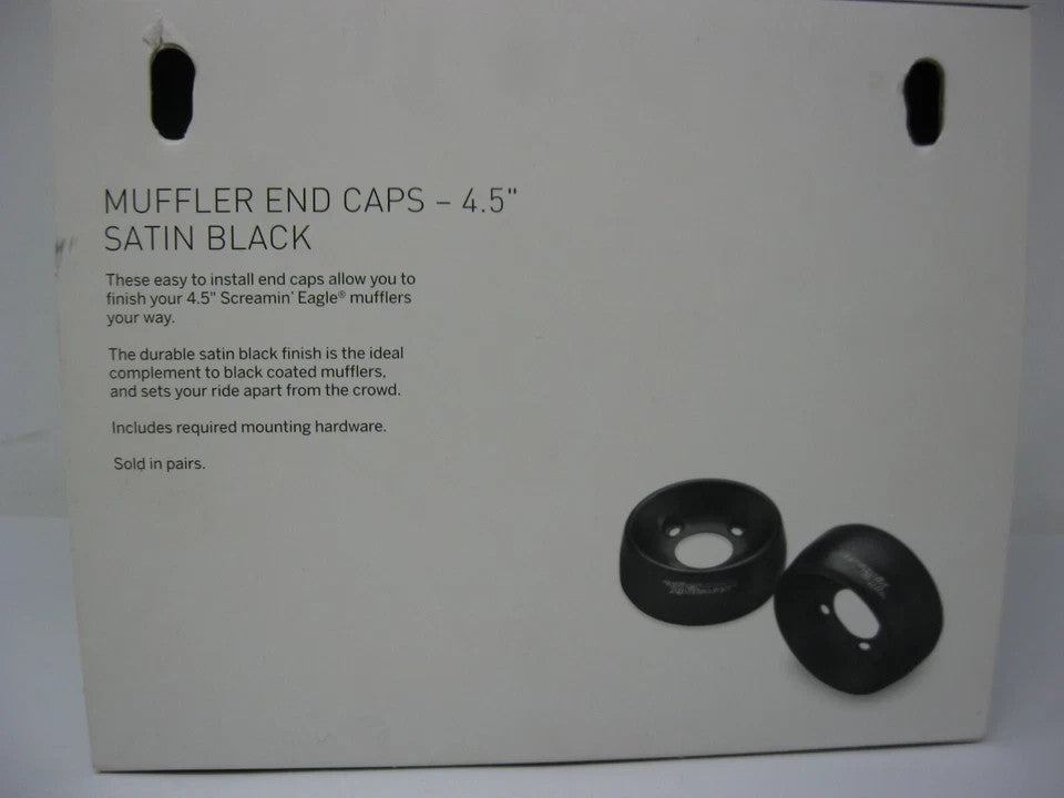 Harley-Davidson New 18+ Fat Bob 4.5" Cannon Muffler End Caps Black 65100122