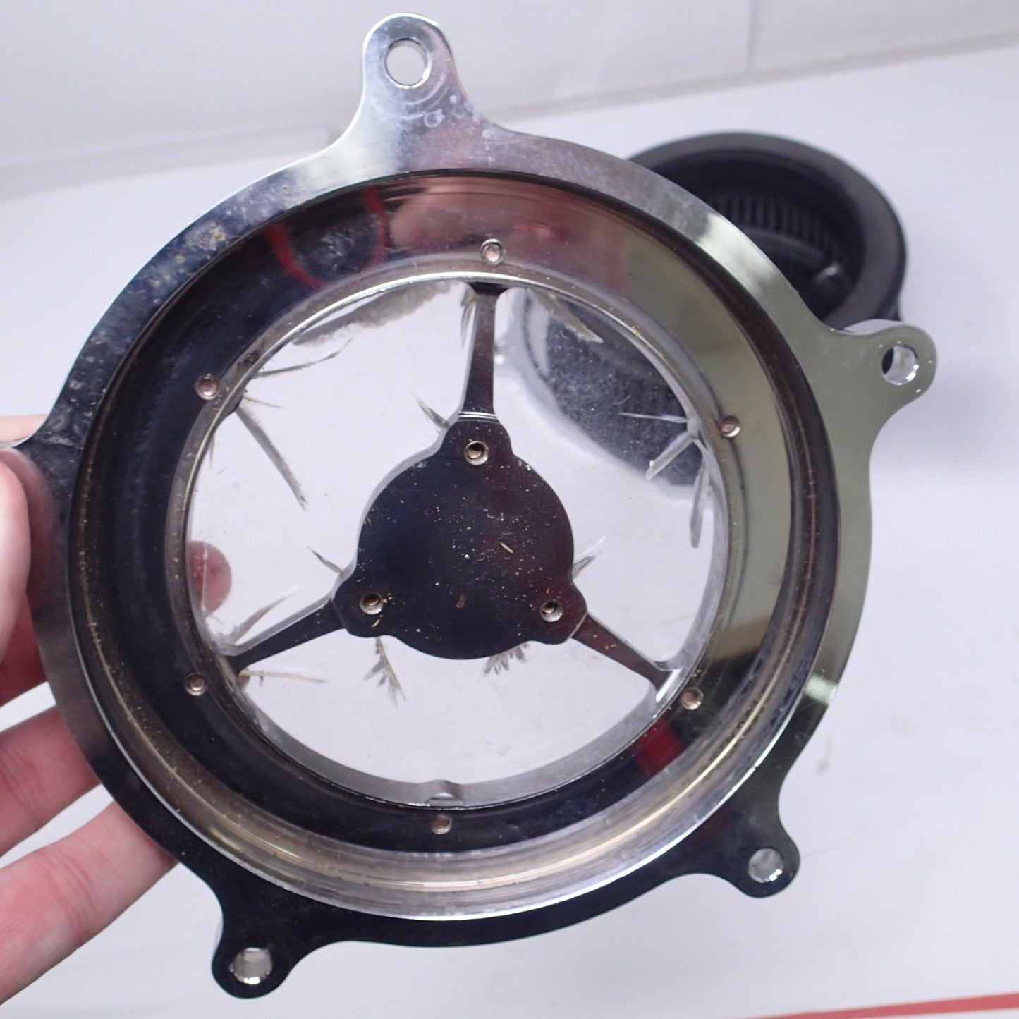 Chrome Air Cleaner Intake Filter For Harley Dyna Softail Deluxe FLSTN Road PARTS