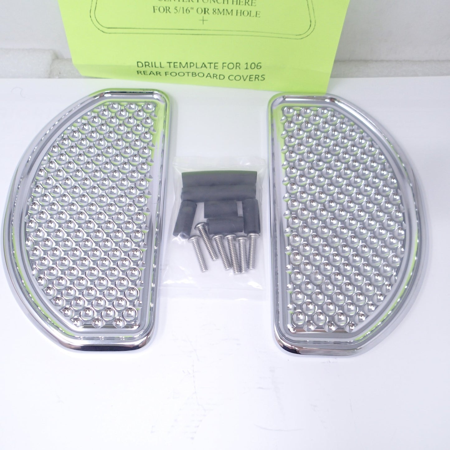 Cycle Smiths Motorcycle Shredder Rear Footboard Covers - Chrome Waffle Rear