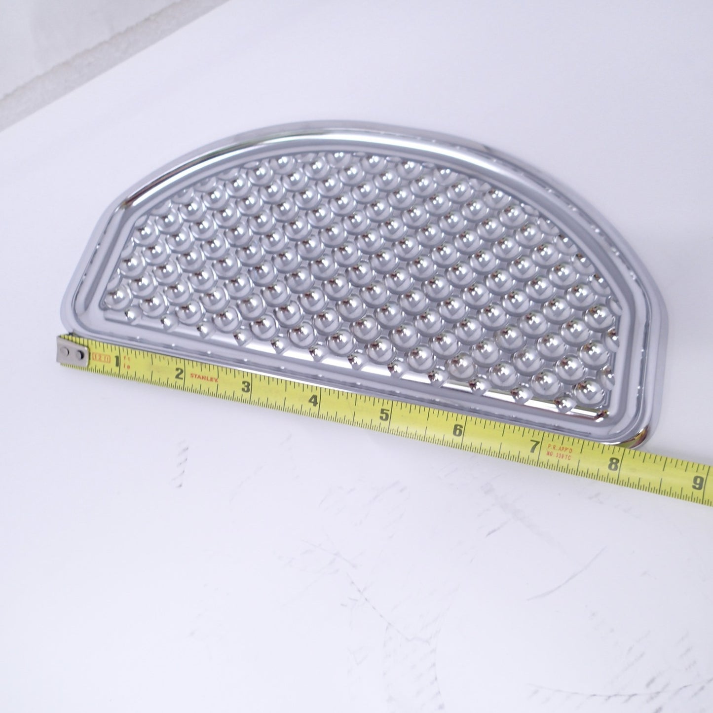 Cycle Smiths Motorcycle Shredder Rear Footboard Covers - Chrome Waffle Rear