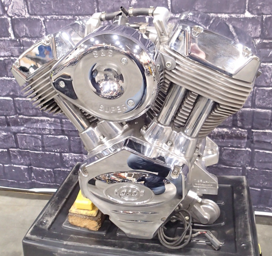 MOTORCYCLE S&S X-wedge Engine, 124 cubic inch. Mockup engine. Garage art