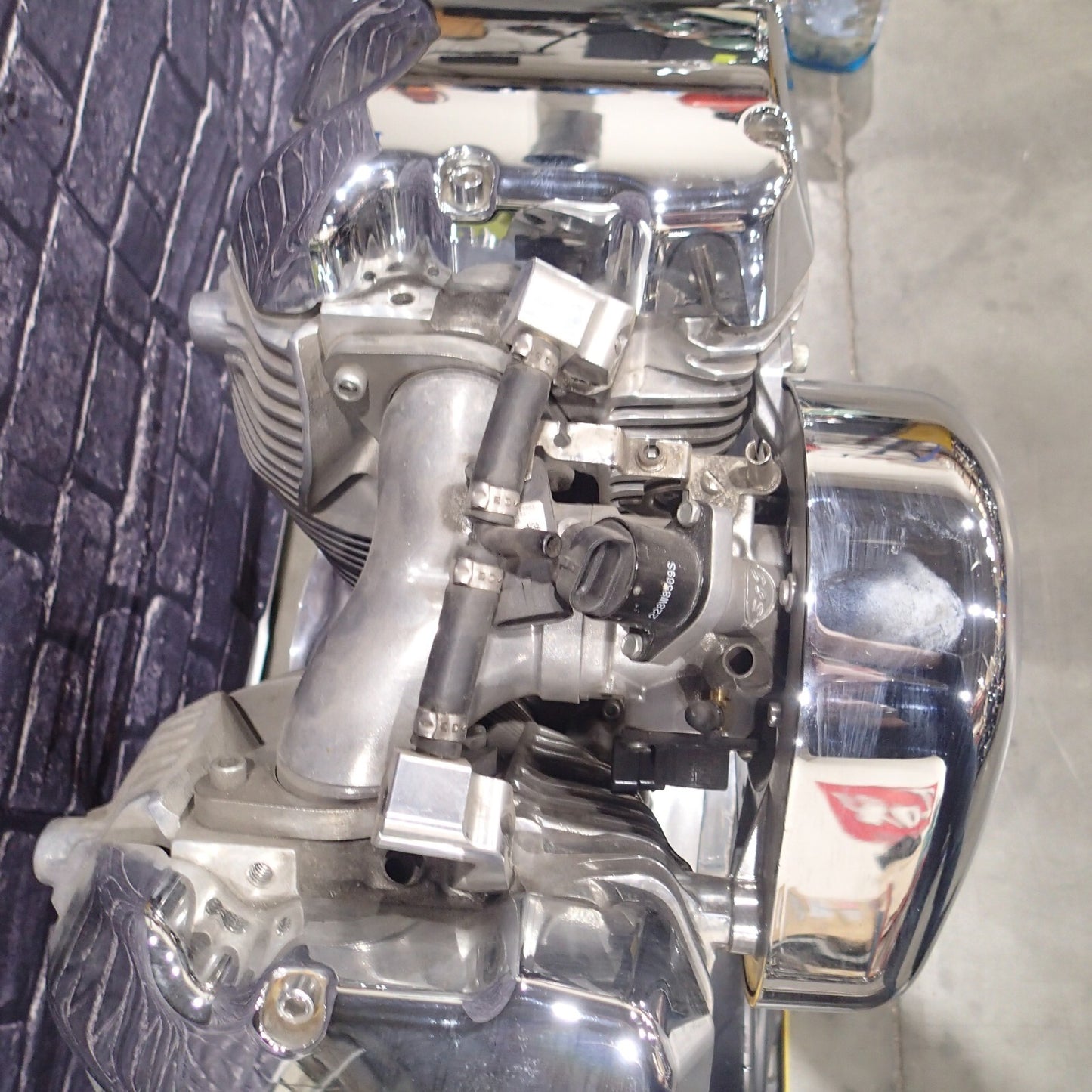 MOTORCYCLE S&S X-wedge Engine, 124 cubic inch. Mockup engine. Garage art