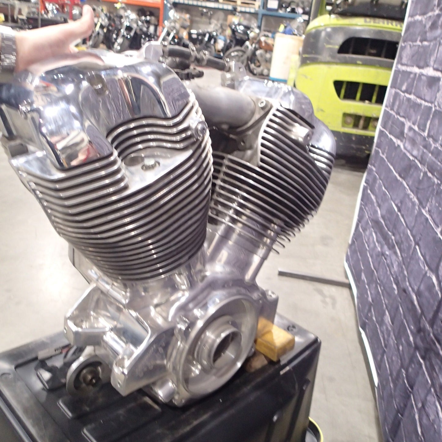 MOTORCYCLE S&S X-wedge Engine, 124 cubic inch. Mockup engine. Garage art