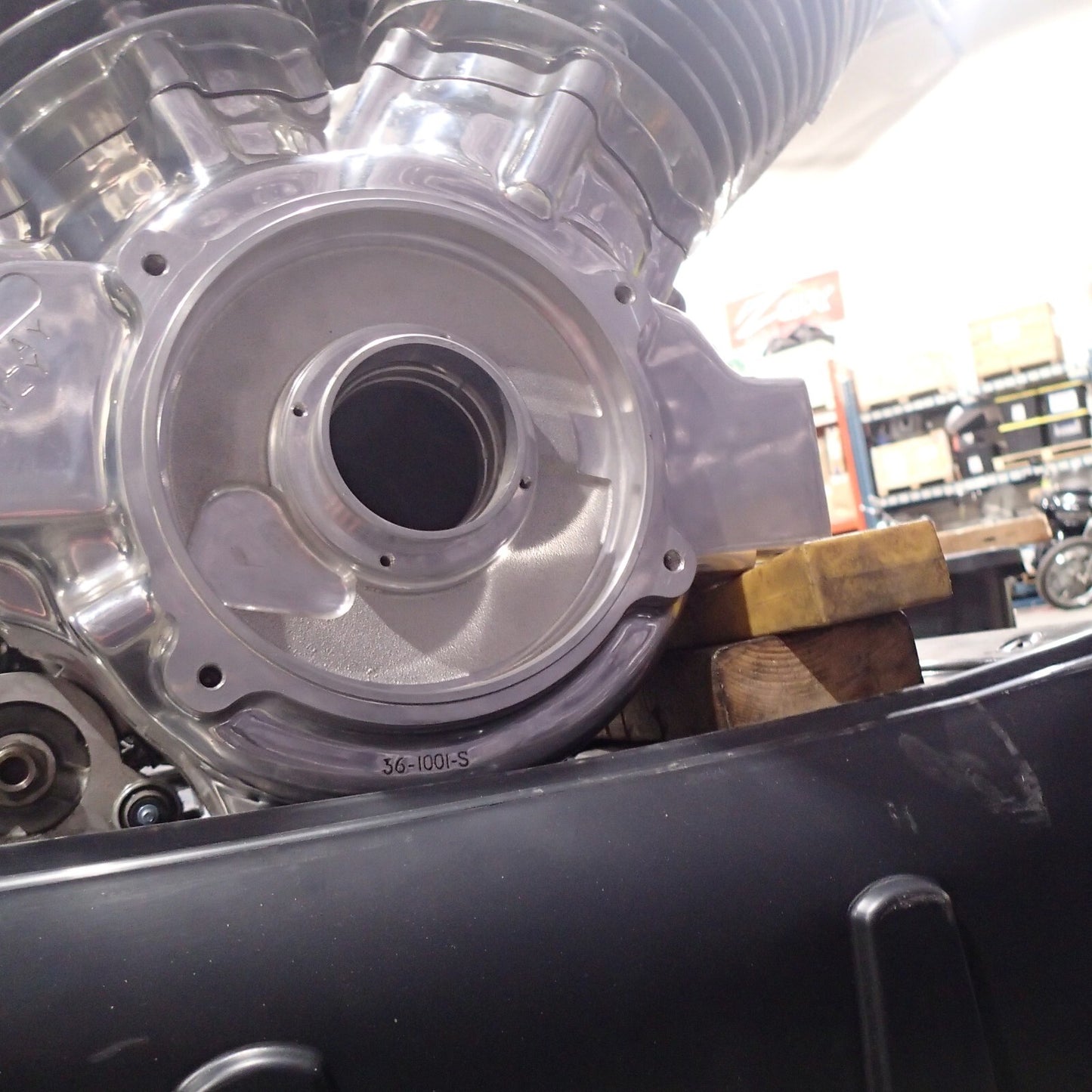 MOTORCYCLE S&S X-wedge Engine, 124 cubic inch. Mockup engine. Garage art