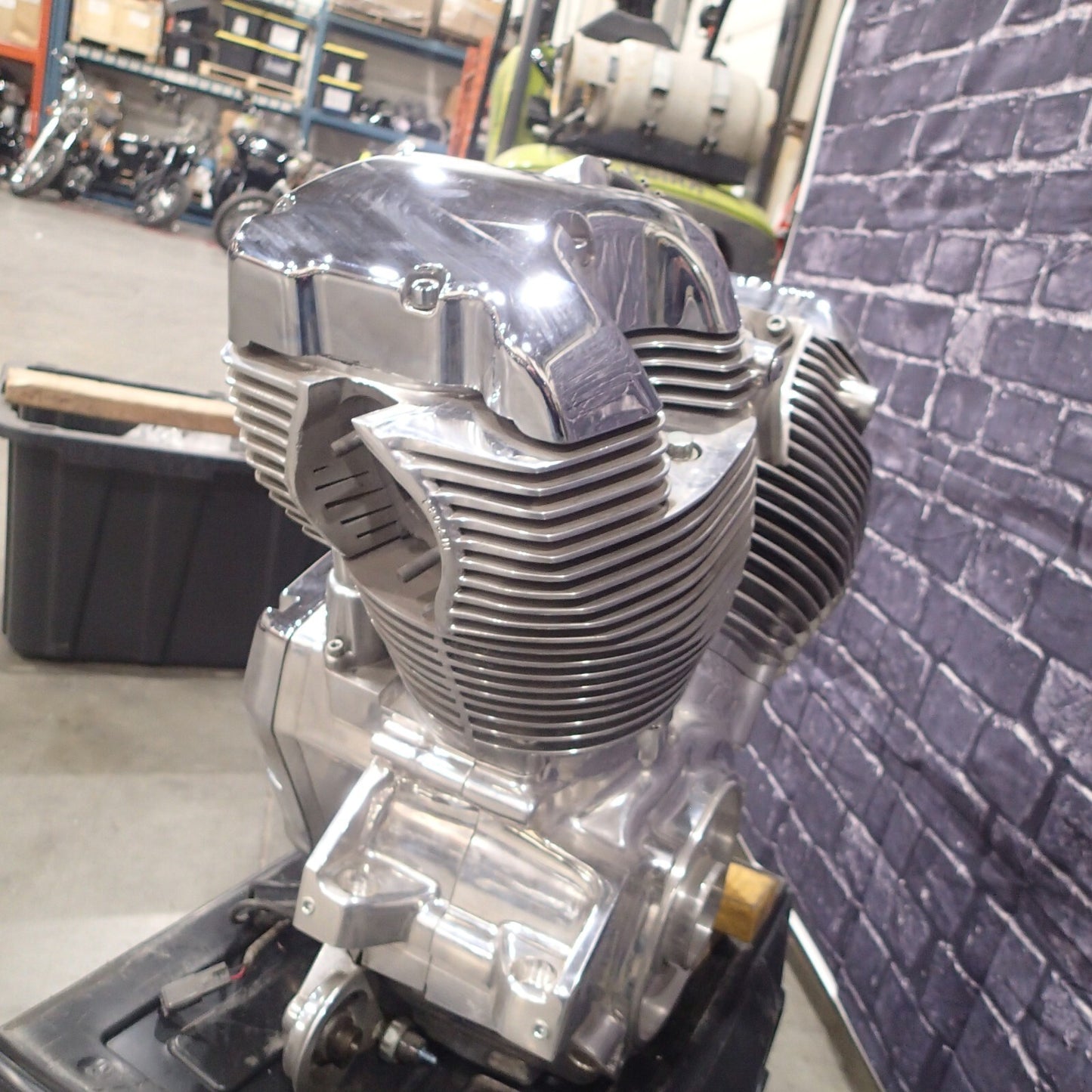 MOTORCYCLE S&S X-wedge Engine, 124 cubic inch. Mockup engine. Garage art
