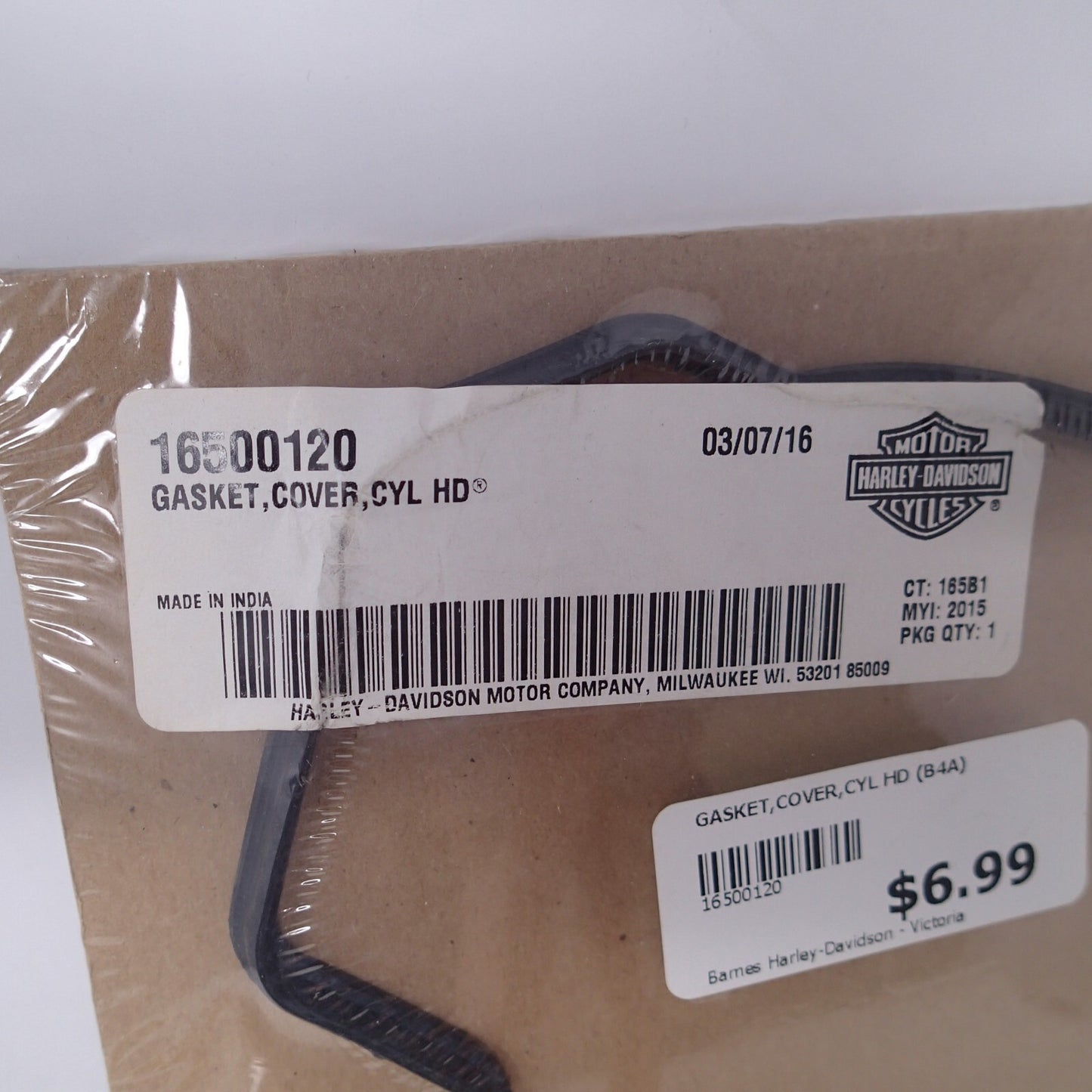 NEW Genuine Harley Davidson Cover Cylinder Gasket 16500120 REVOLUTION X XG500