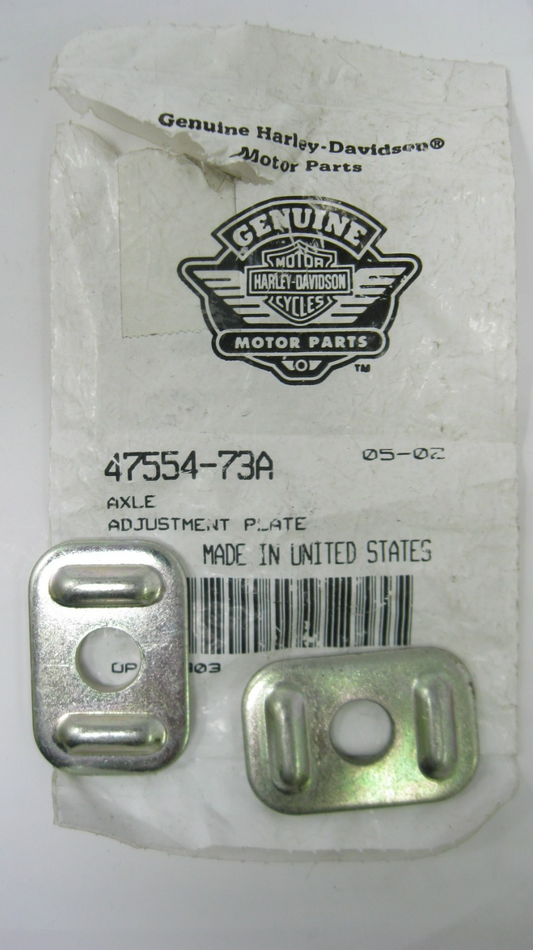 Harley-Davidson OEM NOS PAIR of 93-04 Sportster Axle Adjustment Plates 47554-73A
