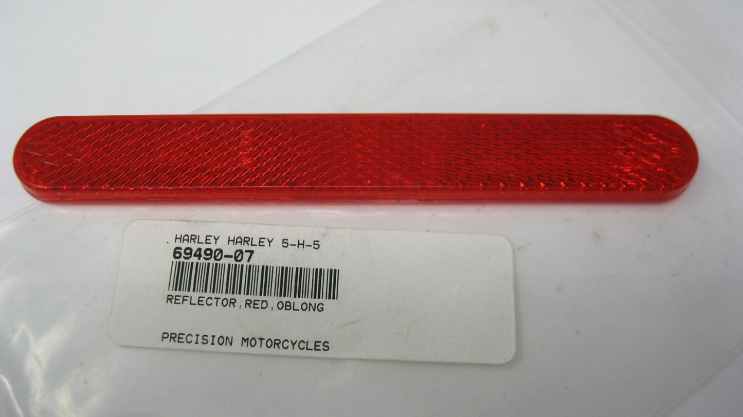 Harley-Davidson OEM 07 & Later Oblong Red Reflector 69490-07