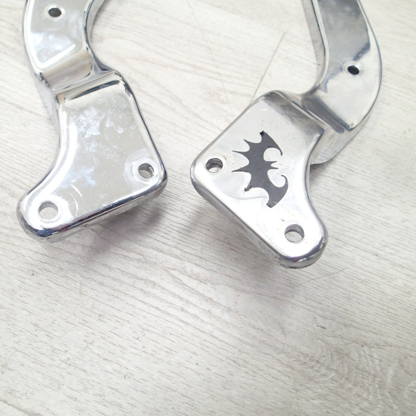 2002 Harley FLSTC Softail Heritage Rear Fender Chrome Braces 59955-00 59954-00