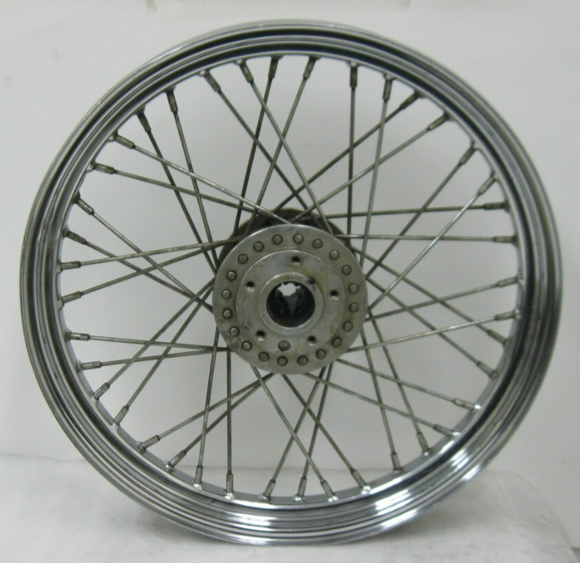 Harley 19 x 2.5" 40 Spoke Duel Rotor Rim 43001-79 Mounted on Unknown Hub