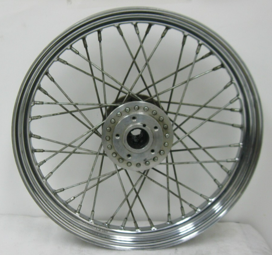 Harley 19 x 2.5" 40 Spoke Duel Rotor Rim 43001-79 Mounted on Unknown Hub