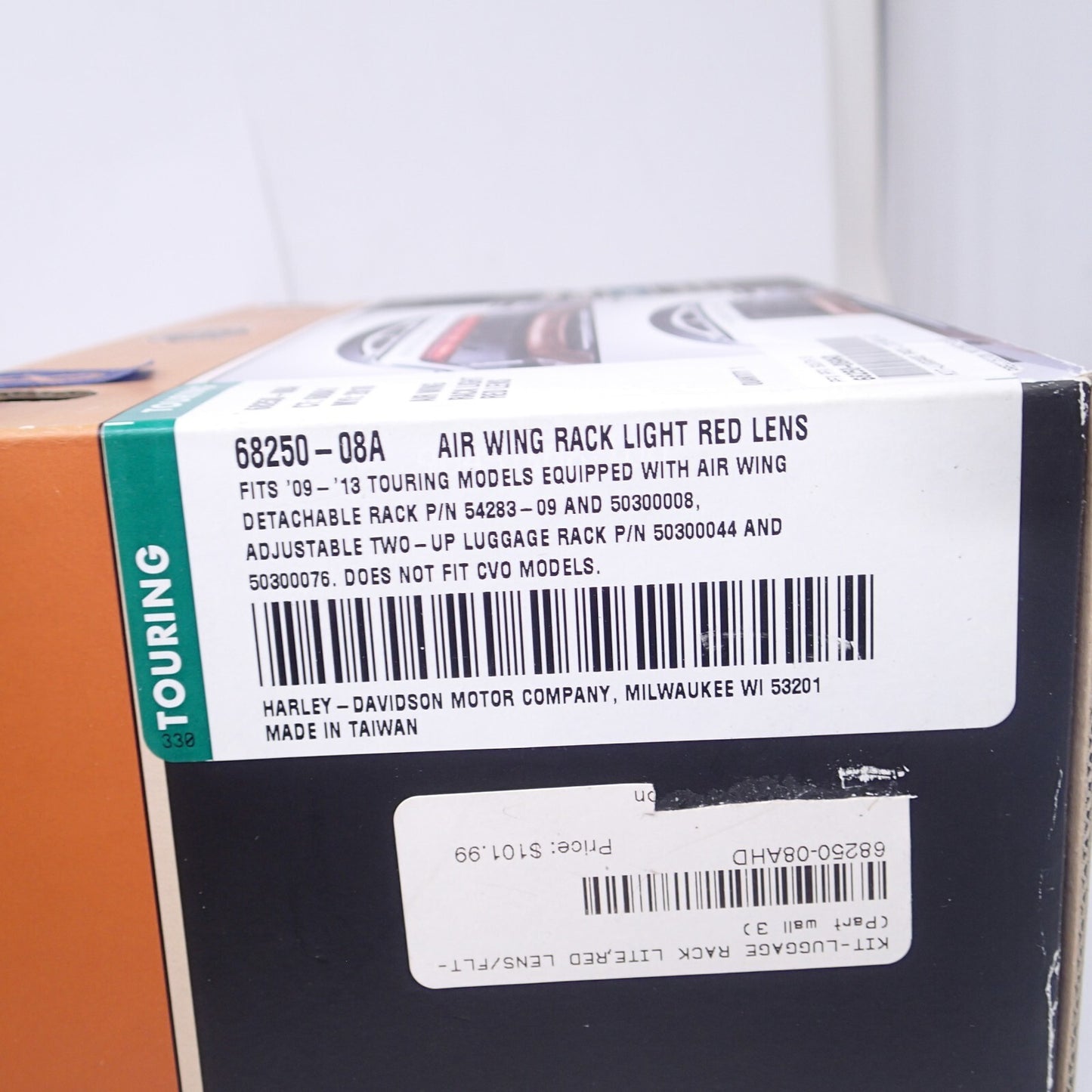 HARLEY DAVIDSON AIR WING RACK LIGHT - RED LENS - NEW - 68250-08A