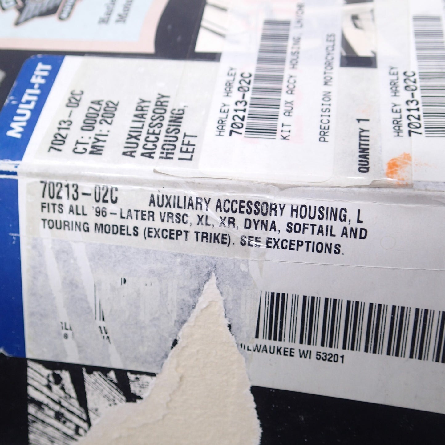 Harley Davidson Auxiliary Accessory Switch Housing Kit - New - 70213-02C