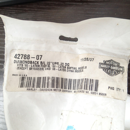 Harley Davidson Diamondback stainless Upper brake line 22" / 90 degree 42788-07