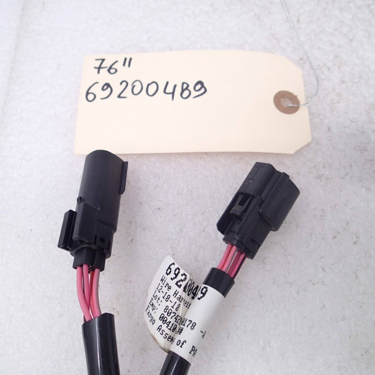 76inch Wire Harley Boom Rear Speaker Harness Jumper 69200489