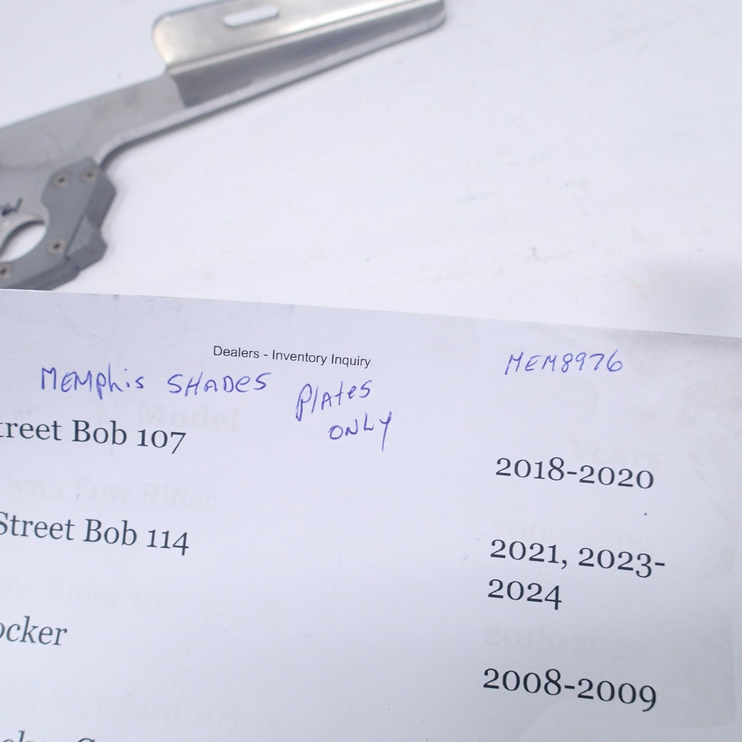 Memphis Shades MEM8976 NO CLAMPS 2006 - 2009 HARLEY DAVIDSON FXDL DYNA LOW RIDER