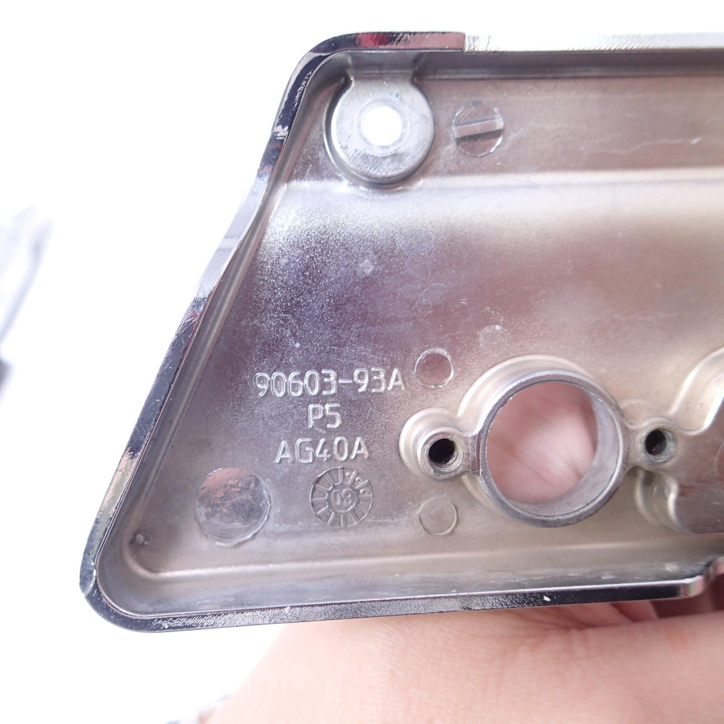 Harley 93-13 Touring Saddlebag Latch Cover LH 90603-93A  Chrome (ONE UNIT)