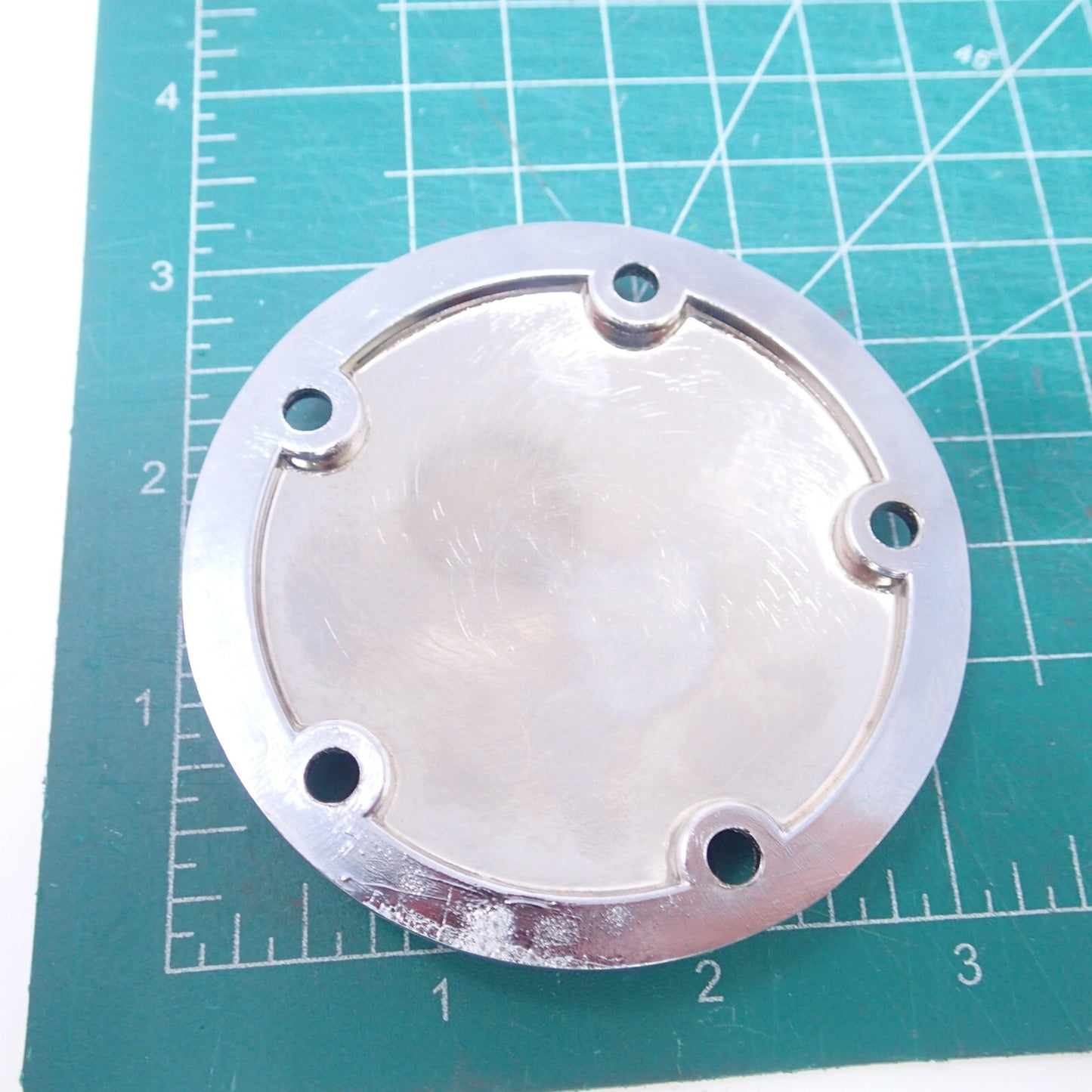 Harley EVO 1977-1999 CHROME SKULL CAM timing cover USED 3inch