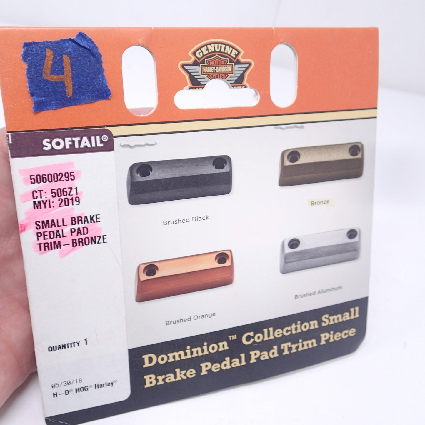 Harley Davidson Small Brake Pedal Trim Piece-Bronze-New-50600295