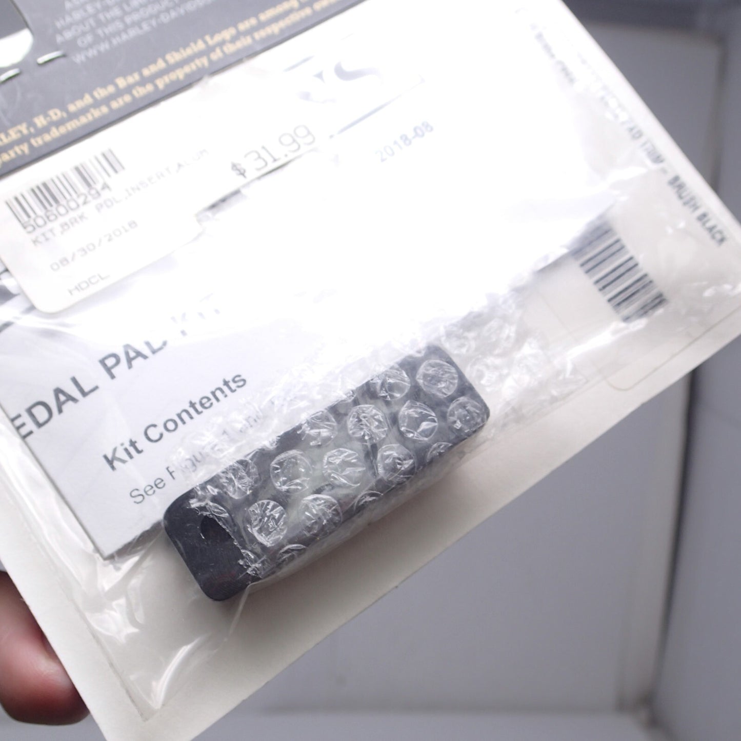 Harley Davidson Small Brake Pedal Trim Piece-Brushed Black-New-50600294