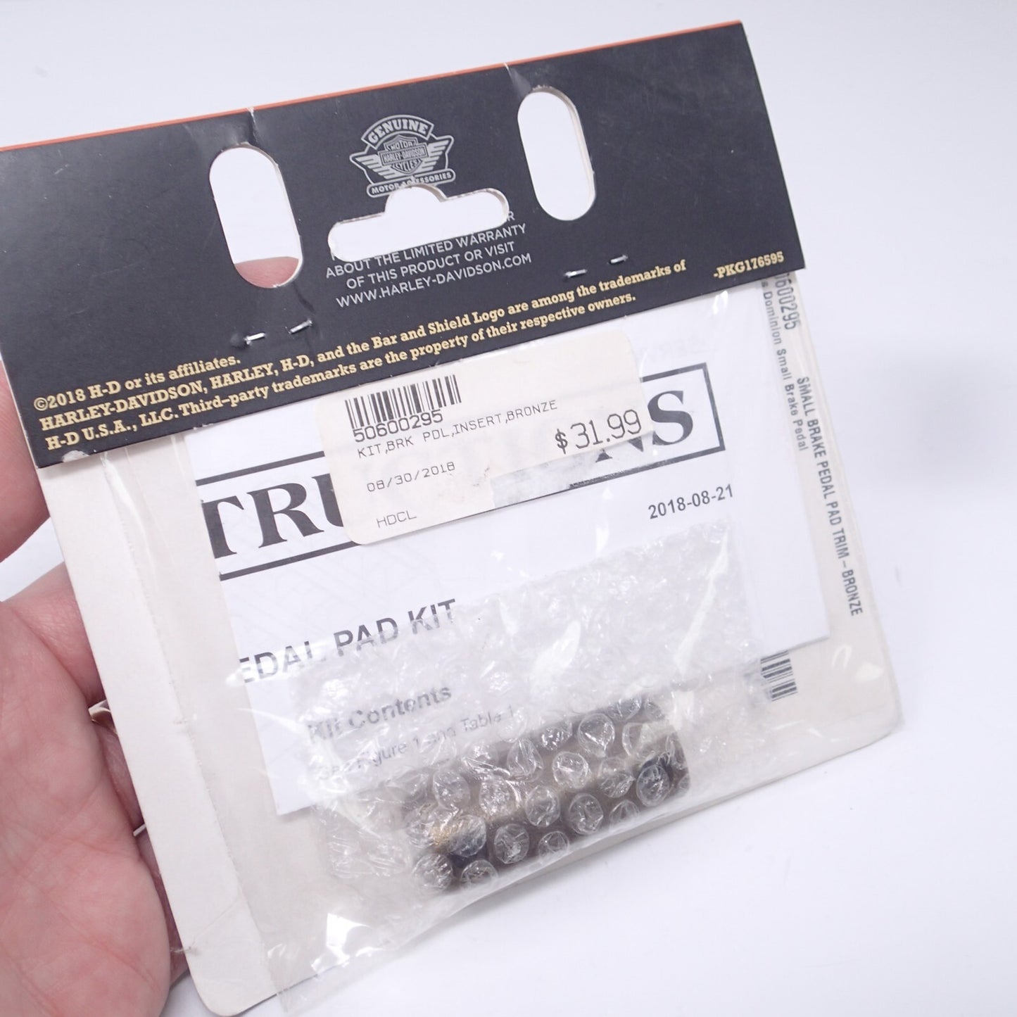 Harley Davidson Small Brake Pedal Trim Piece-Bronze-New-50600295