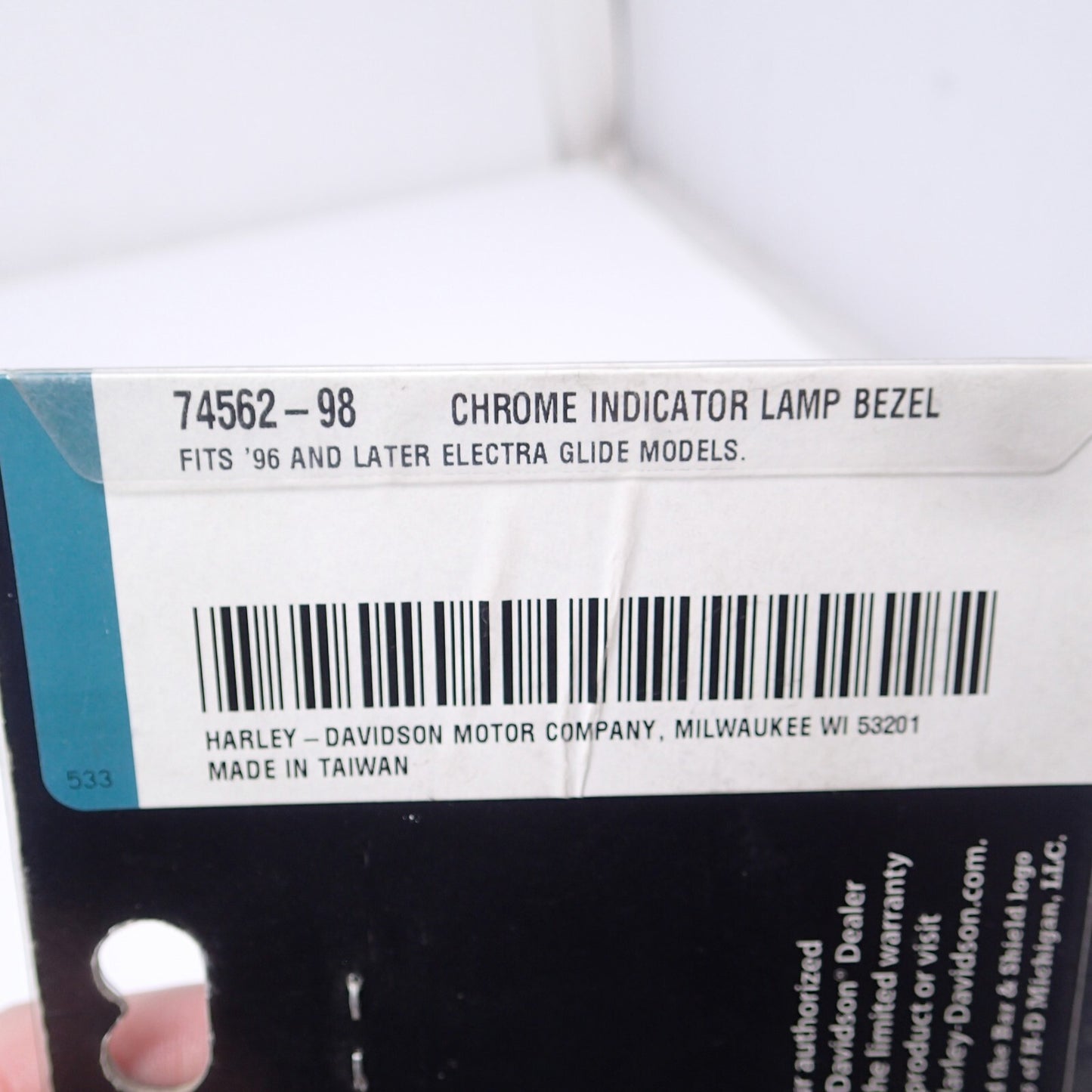 Harley-Davidson Chrome Indicator Lamp Bezel - New - 74562-98