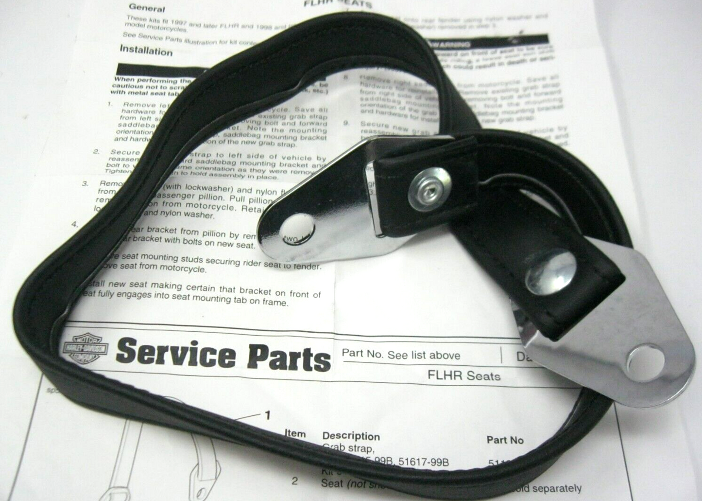 Harley-Davidson OEM Appx.27.25" from Center of Hole to Center of Hole Seat Strap