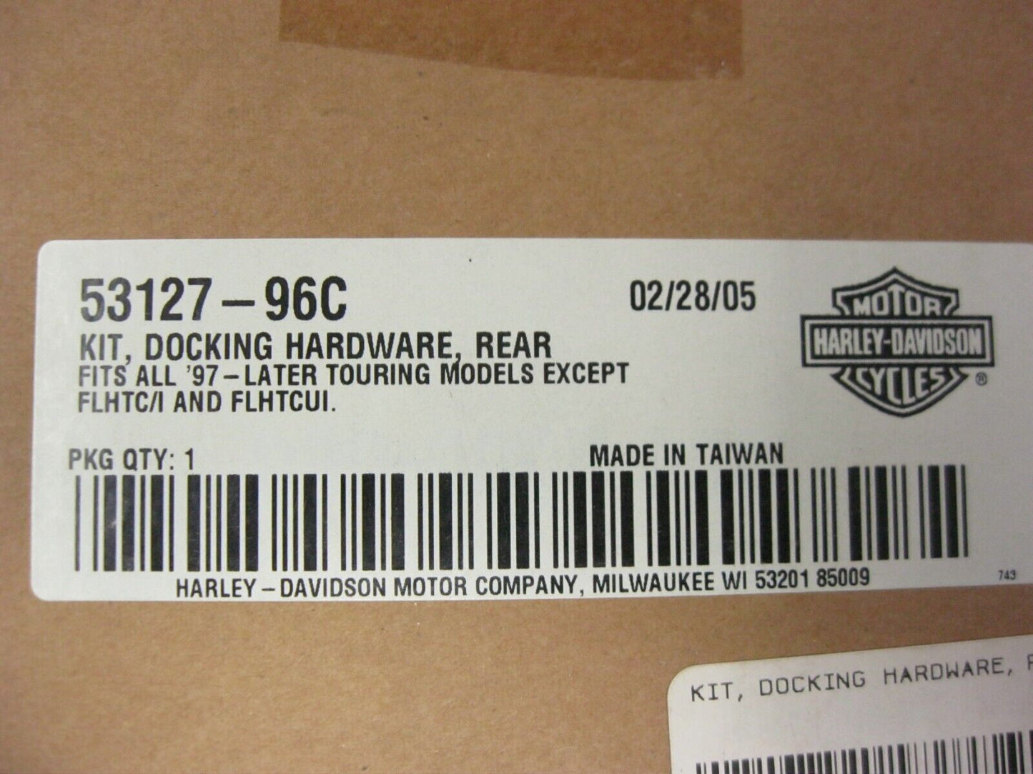 Harley-Davidson Rear Docking Hardware Kit 53127-96C