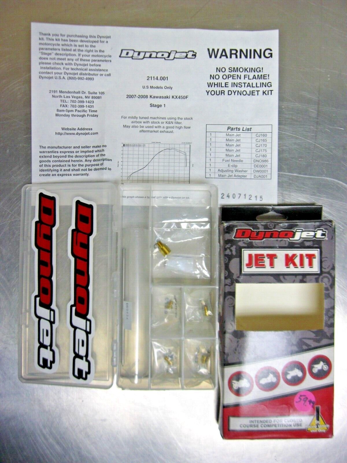 DynoJet Stage 1 Jet Kit for 07-08 Kawasaki KX450F  134929