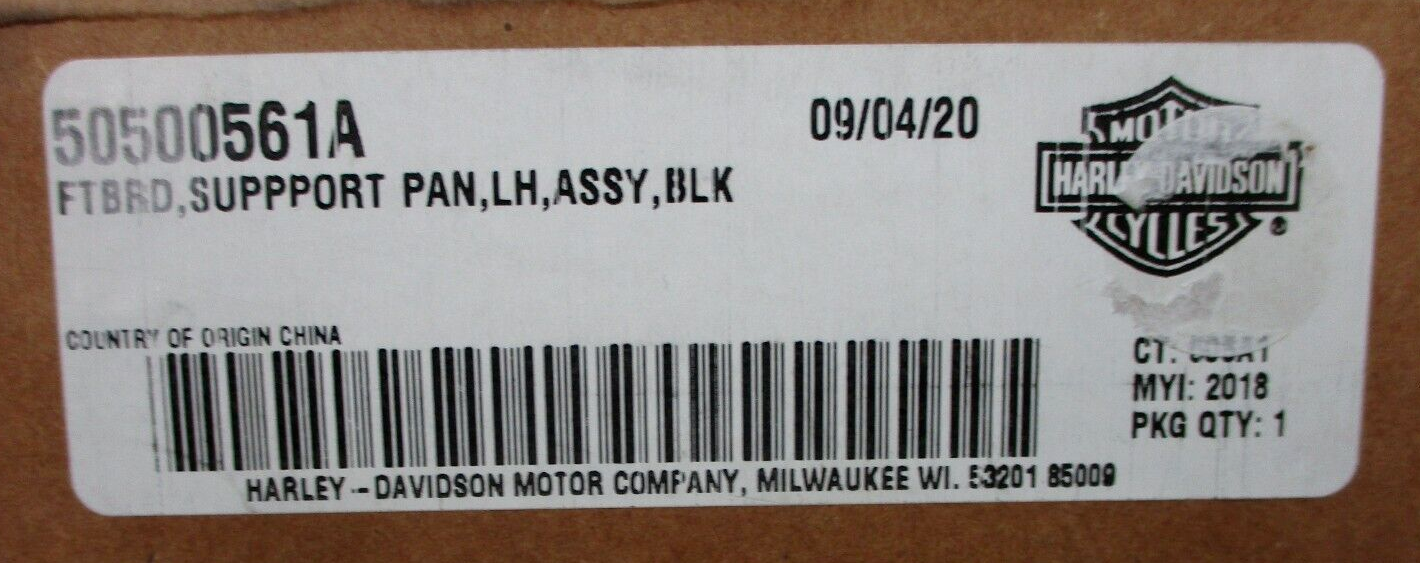 Harley-Davidson Gloss Black Left Footboard  Support Pan 50500561A