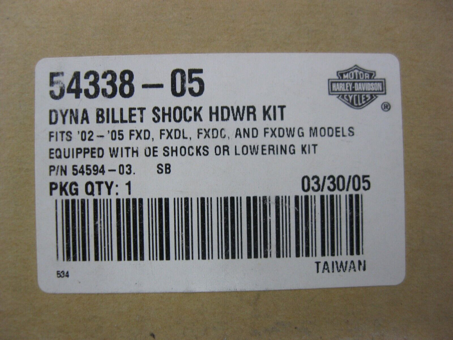 Harley-Davidson OEM 02-05 Dyna Billet Shock Hardware Kit 54338-05