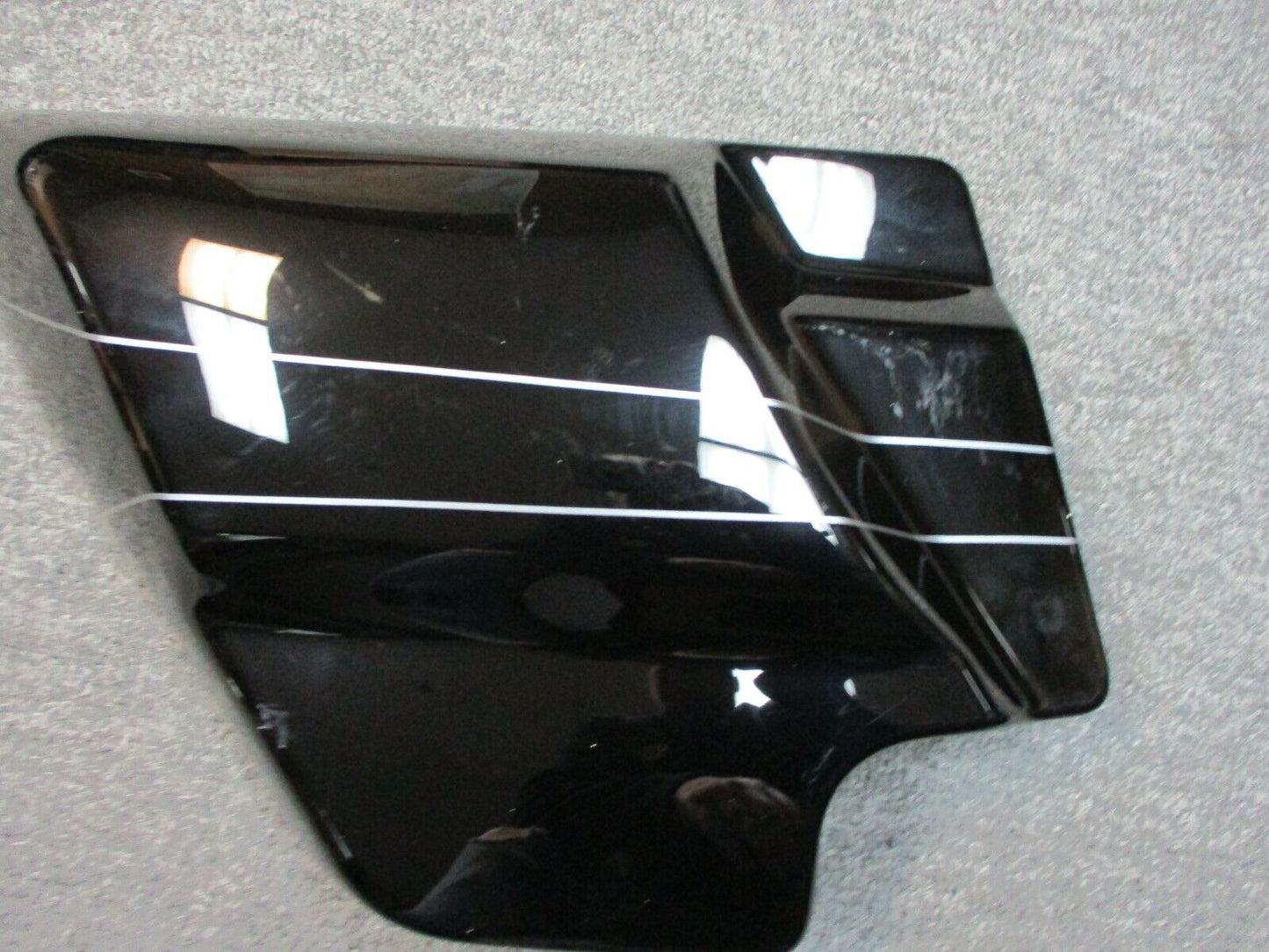 Harley Davidson OEM Left Side Cover Vivid Black with Silver Stripes 66250-09