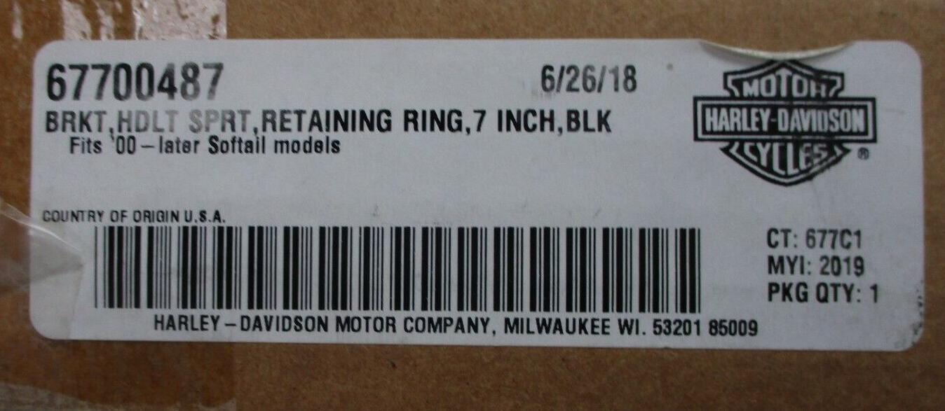 Harley-Davidson  7" Black Headlight Trim Ring 67700487