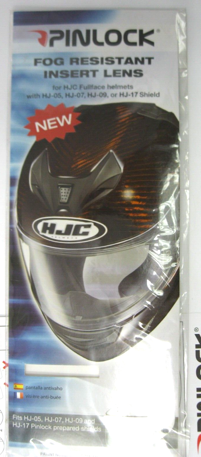 Pinlock Fog Resistant Insert Lens for HJC Helmets with HJ-05, 07, 09, 17 Shields