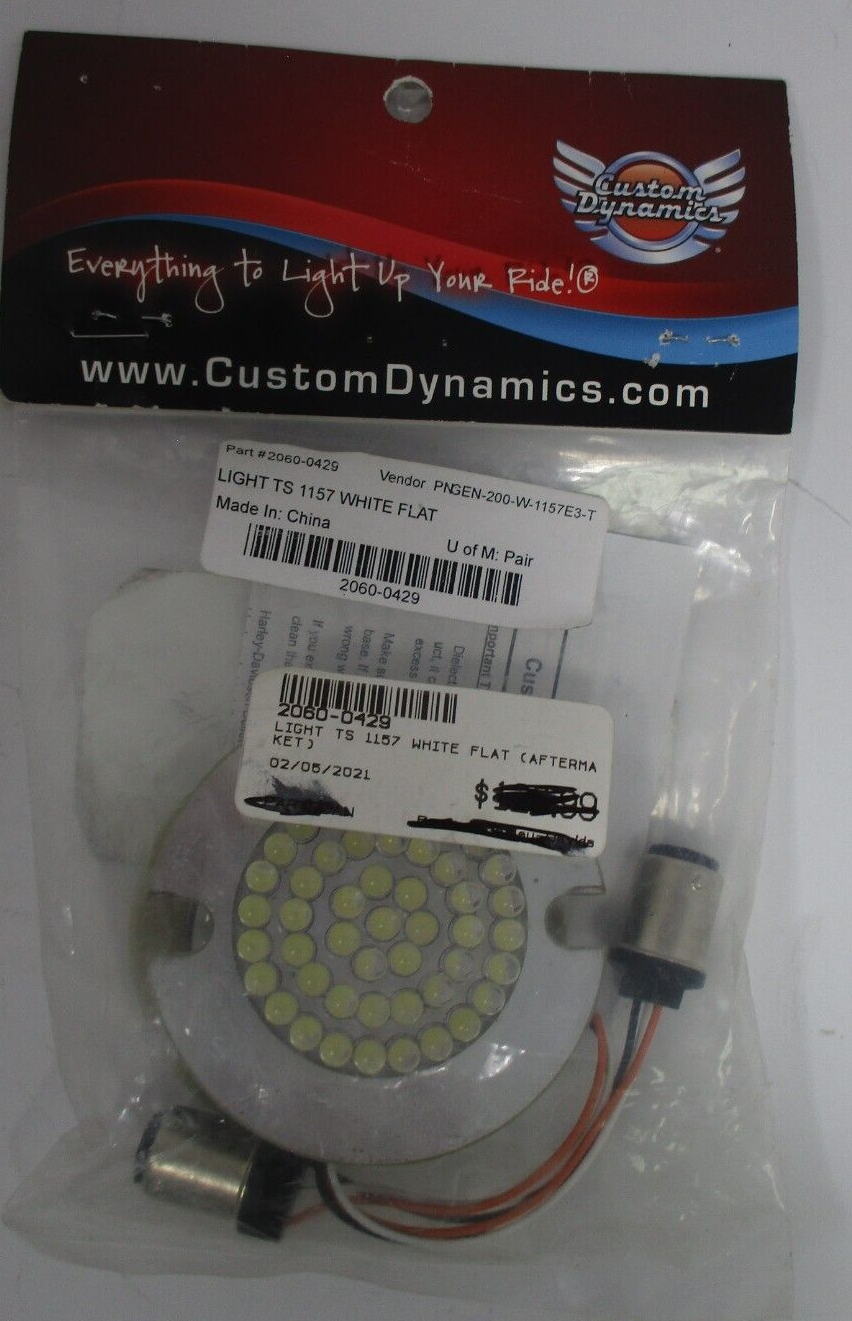 Custom Dynamics Lights TS 1157 White Flat LED Turn Signal Inserts  2060-0429