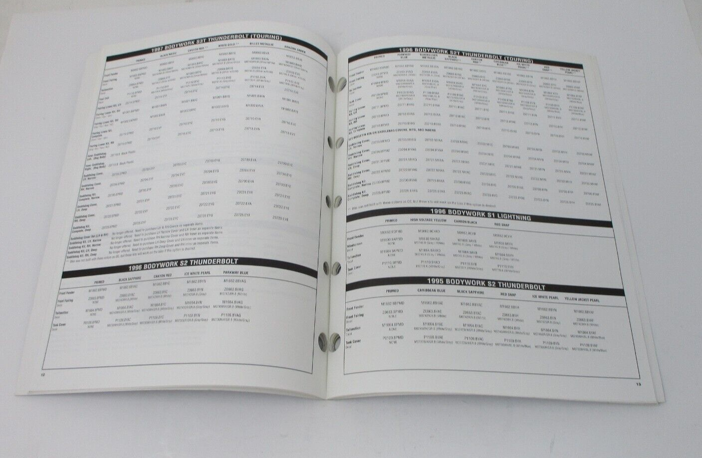 Buell 19952003 Painted Parts Catalog Precision Frame