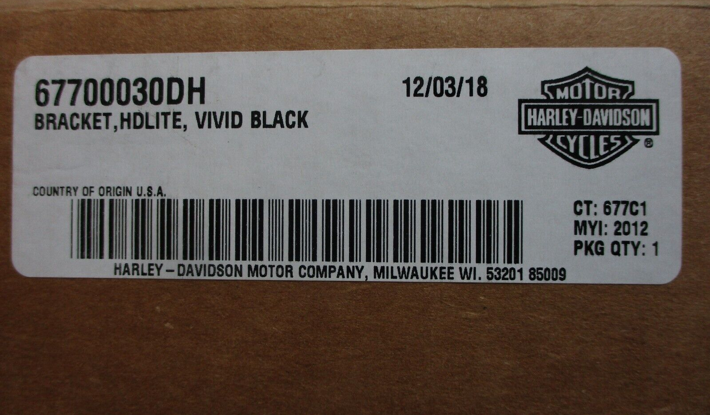 Harley -Davidson  Vivid Black  Bracket HDLITE Fits VRSCDX '12-'17 67700030DH