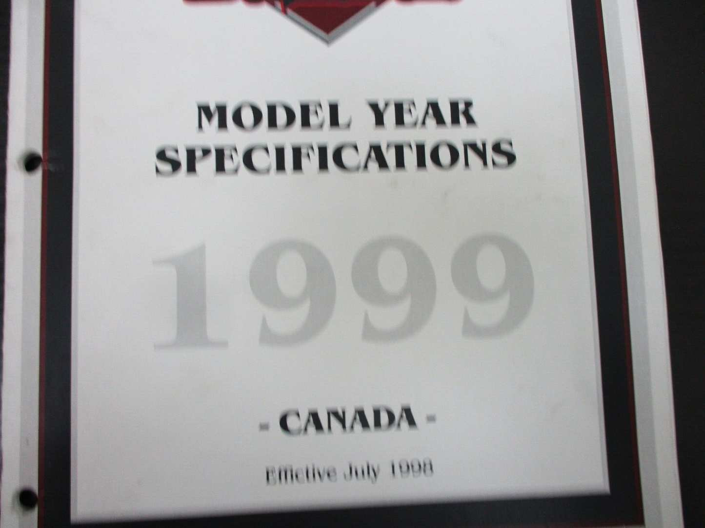 Harley-Davidson 1999 Specification Manual